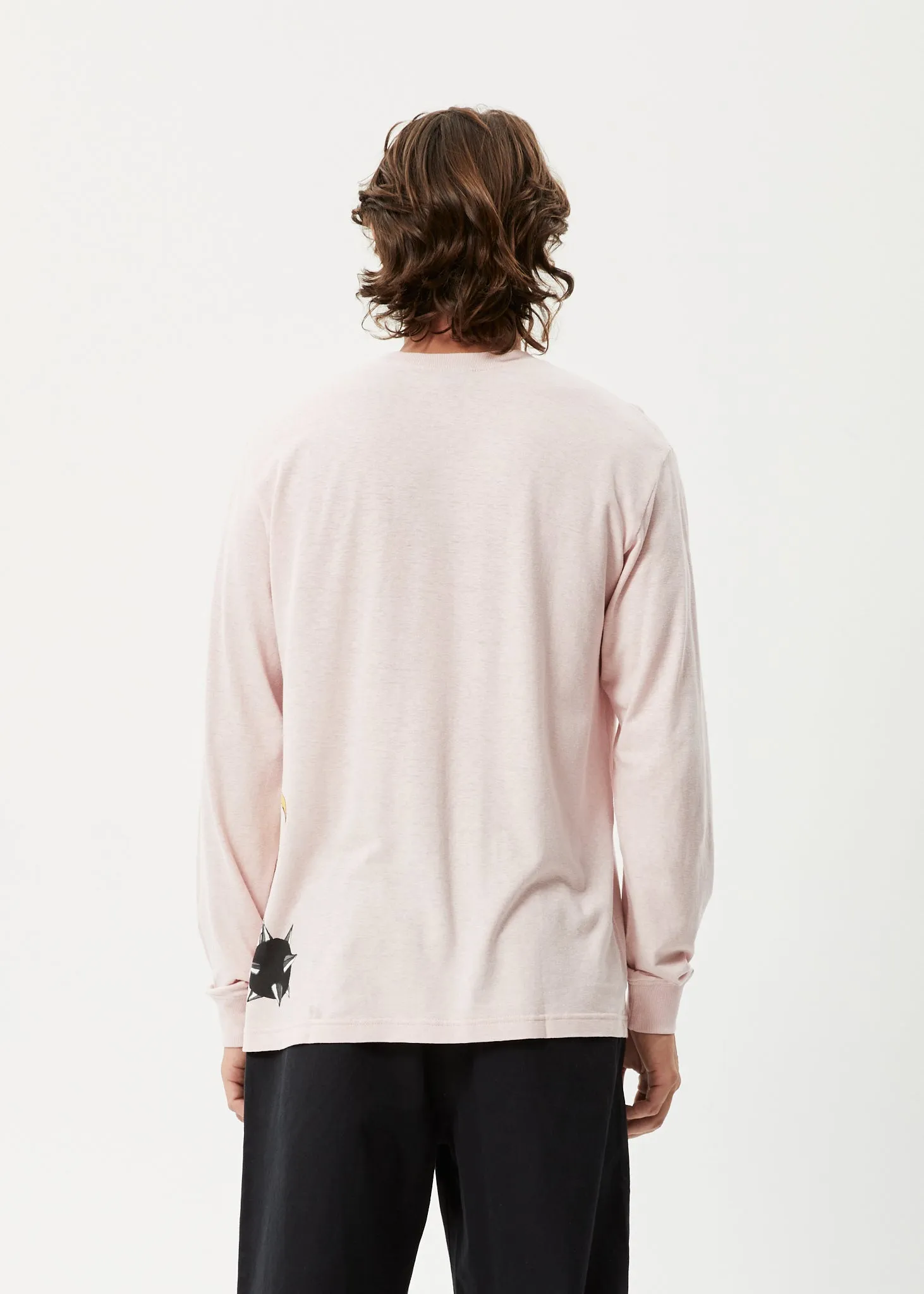 AFENDS Mens Liquid Haze - Long Sleeve Graphic T-Shirt - Lotus