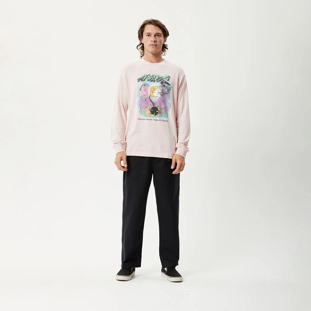 AFENDS Mens Liquid Haze - Long Sleeve Graphic T-Shirt - Lotus