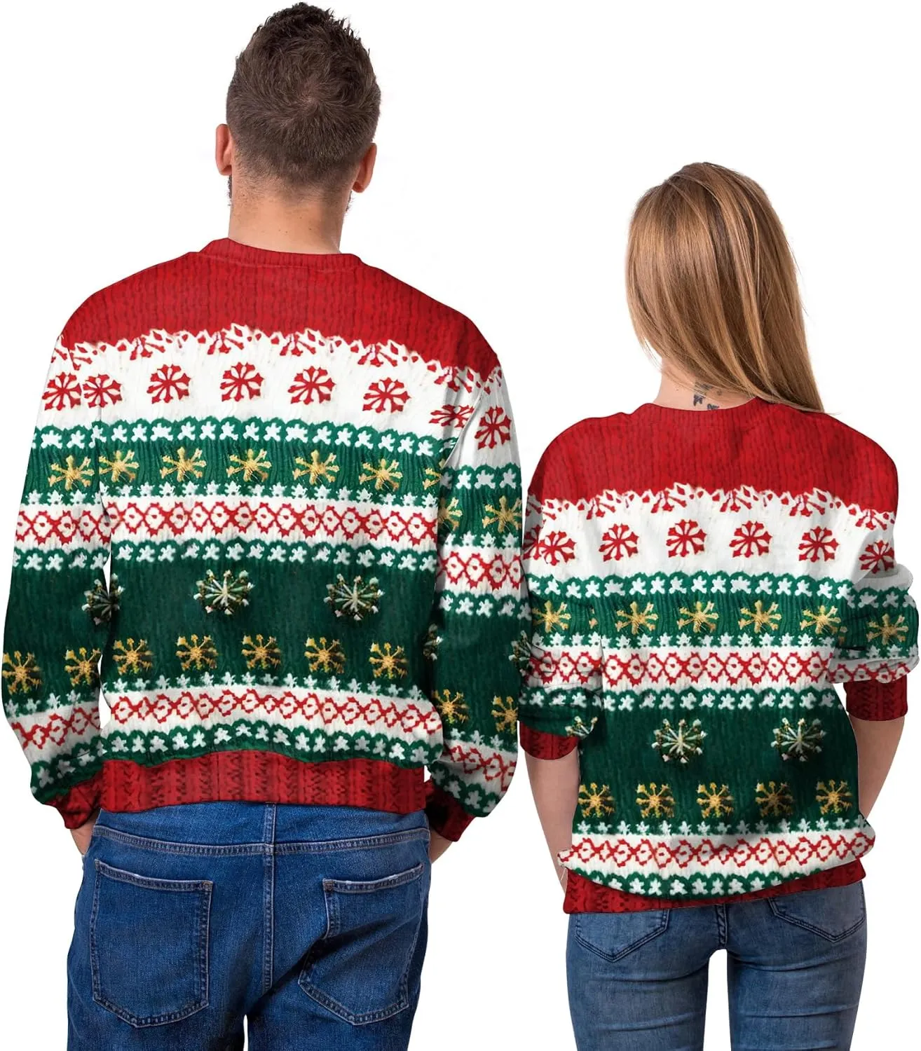 Colorful House Unisex's Ugly Christmas Jumper Sweater Printed Pullover,3D Funny Digital Print Sweatshirt Suit for Men Woman