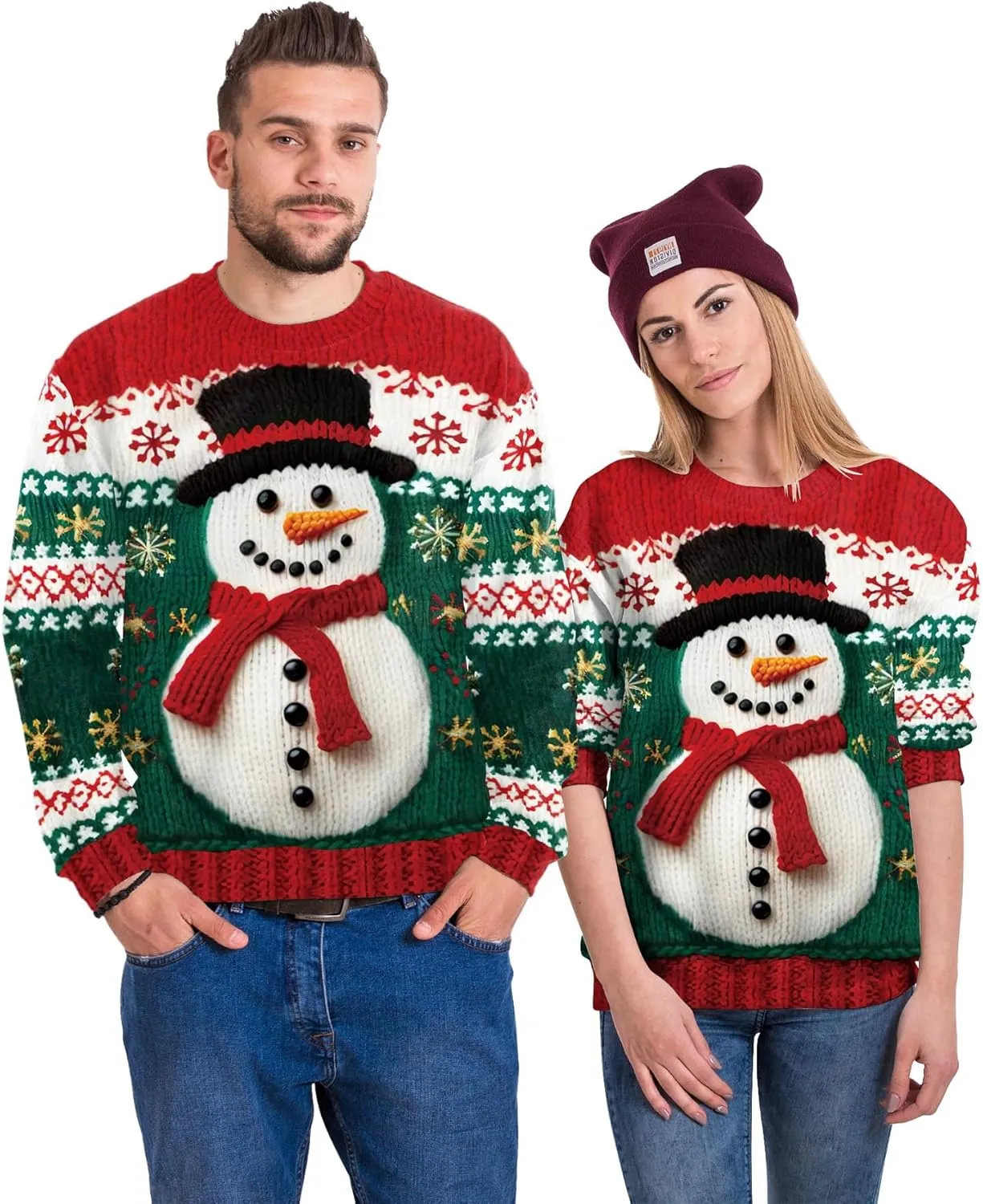 Colorful House Unisex's Ugly Christmas Jumper Sweater Printed Pullover,3D Funny Digital Print Sweatshirt Suit for Men Woman