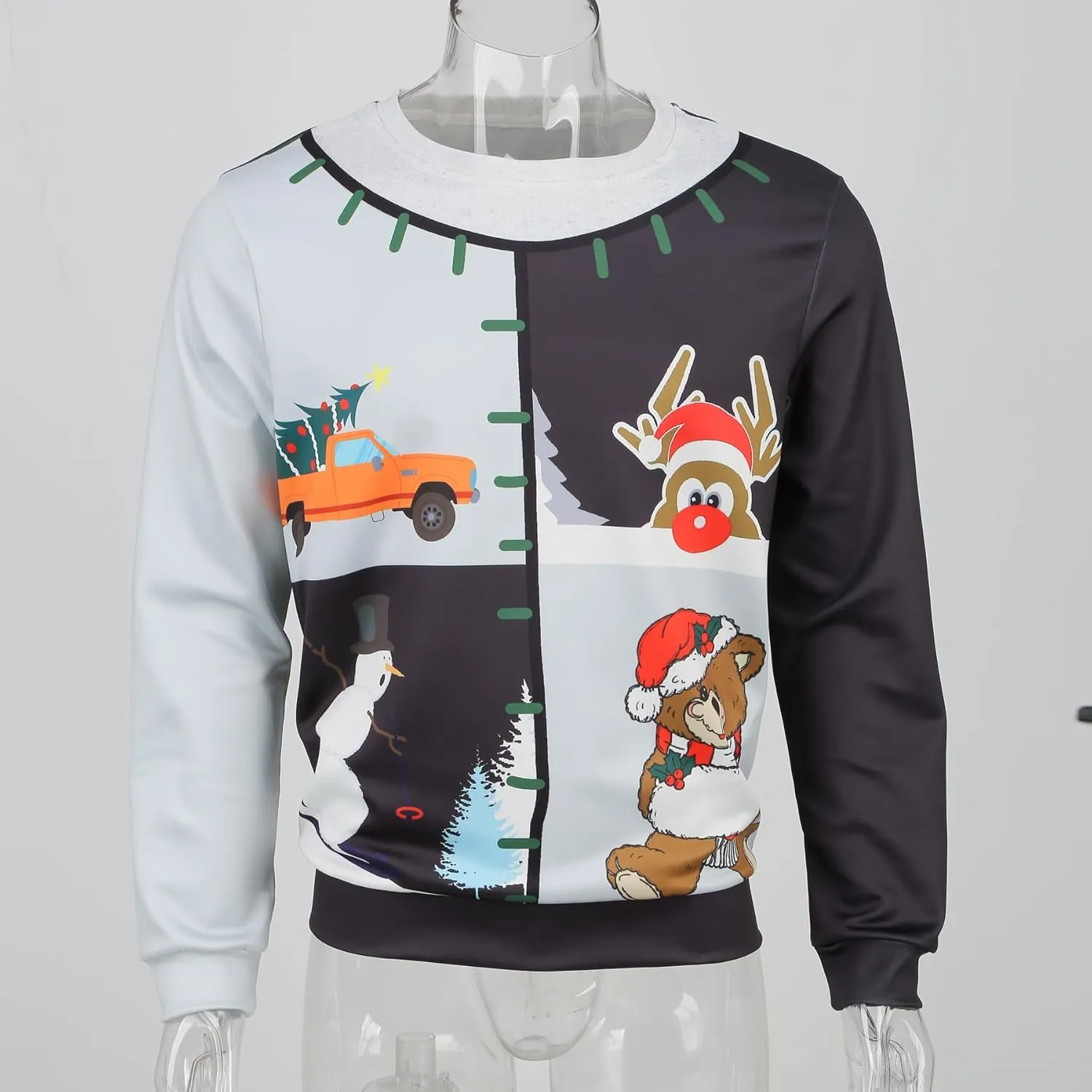 Colorful House Unisex's Ugly Christmas Jumper Sweater Printed Pullover,3D Funny Digital Print Sweatshirt Suit for Men Woman