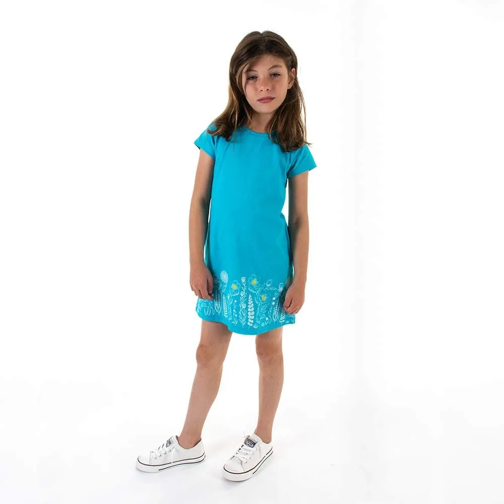 Mighty Girls' Short Sleeve T-Shirt Dresses | 100% Organic Cotton, Stylish Comfort Dress for Kids