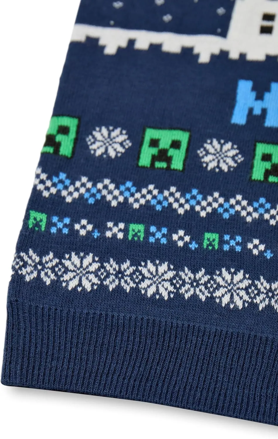 Minecraft Boys Christmas Jumper Style Options Kids Creeper & Snowmen Characters Knitted Sweater | Pattern Festive Jumper