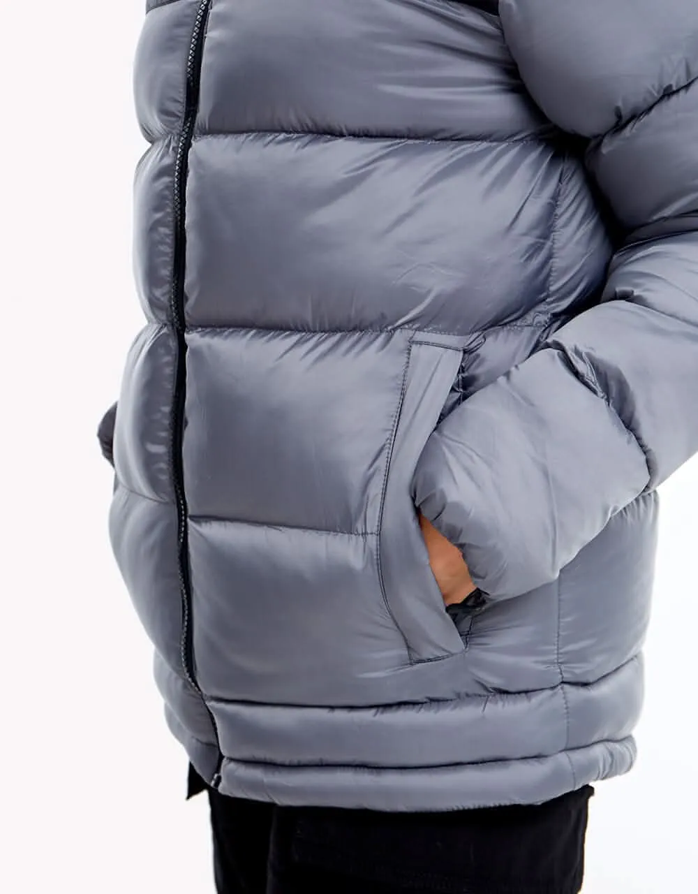 Route One Vostok Hooded Puffer Jacket - Charcoal/Black