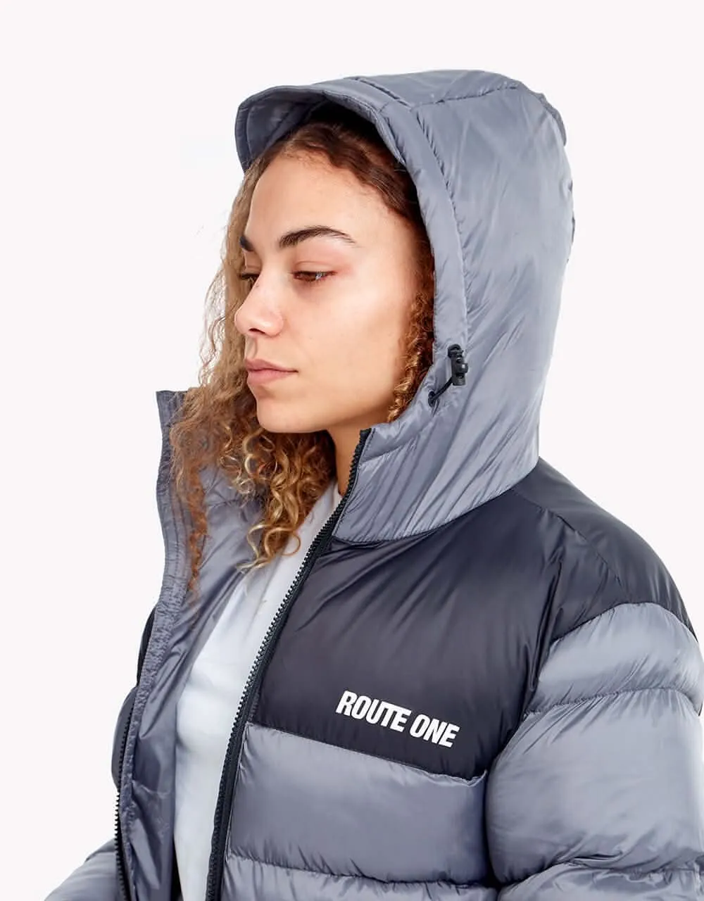 Route One Vostok Hooded Puffer Jacket - Charcoal/Black