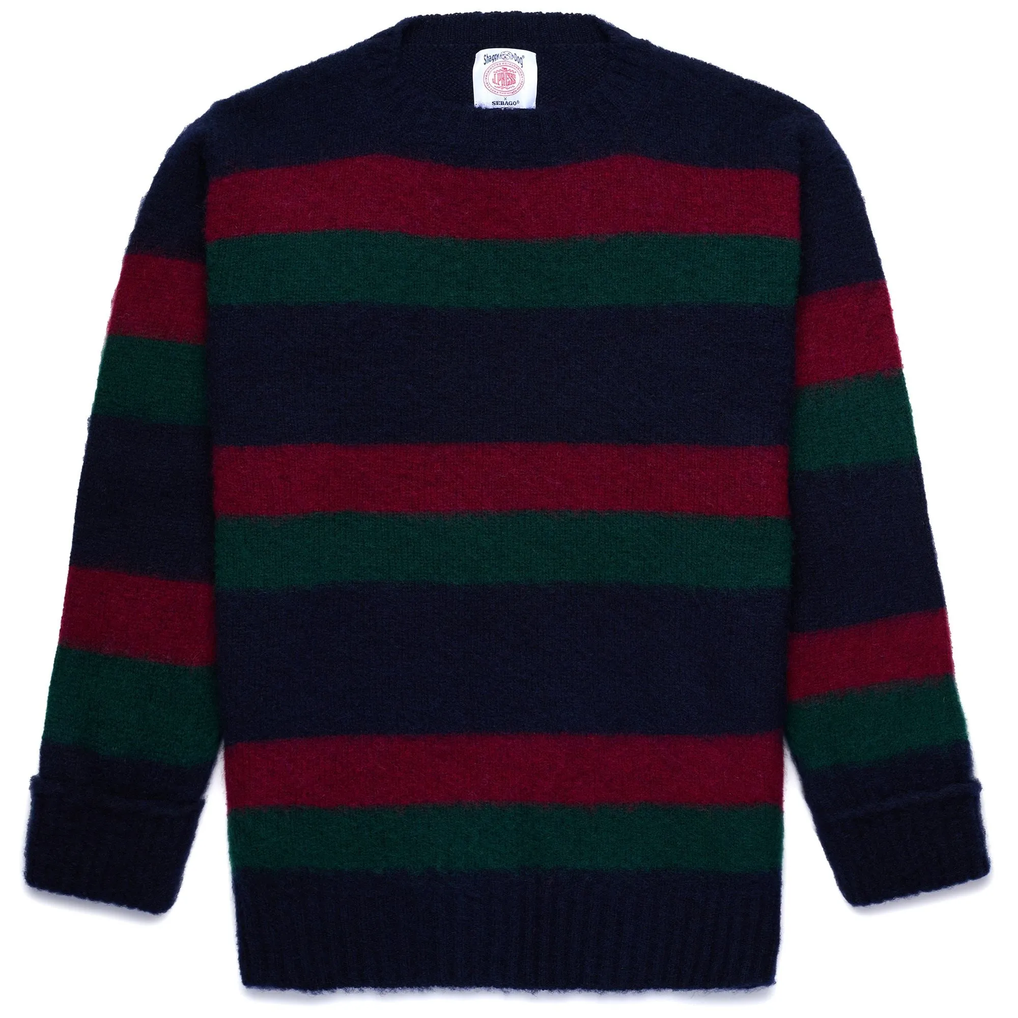 SHAGGYDOG STRIPE SWEATER - KNITWEAR - Jumper - Unisex - BLUE-BORDEAUX-GREEN