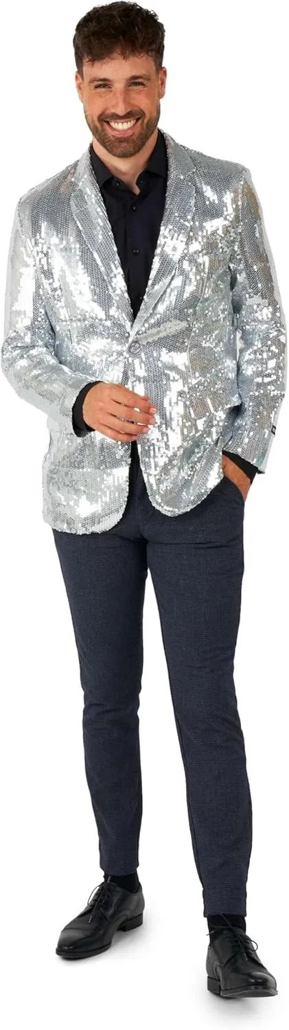 SUITMEISTER Sequins Party Blazer for Men - Slim Fit - Shiny Christmas, NYE, Prom Party Jacket