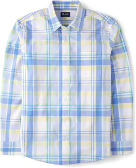 The Children's Place Men's Long Sleeve Button Up Shirt